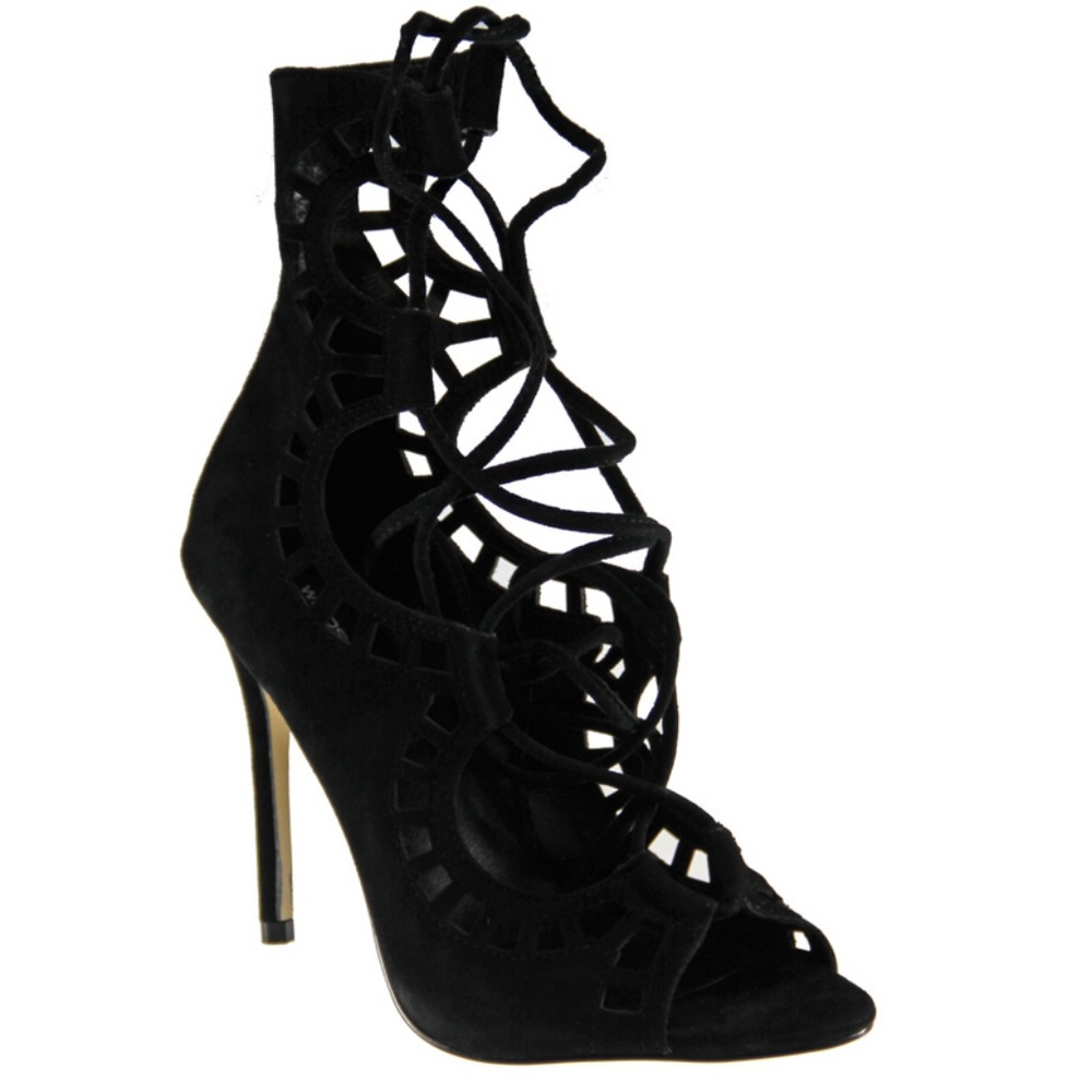 Windsor Smith Gillie Black Suede Lace Up Sandals - Picture 4 of 7